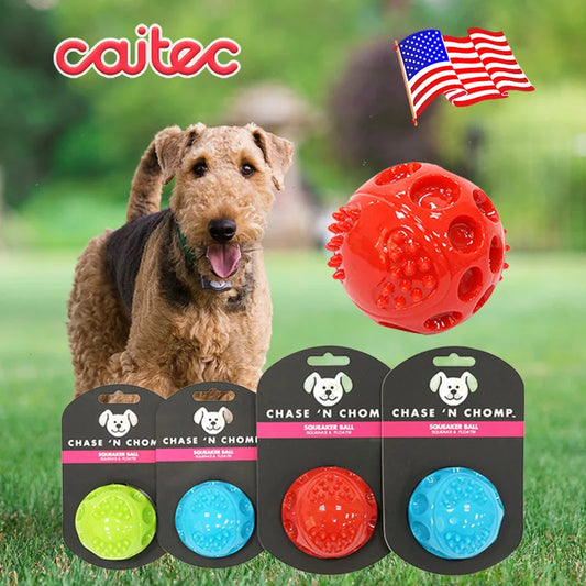 the SQUEAK BALL - CAITEC Dog Toys Squeaking Bouncing Ball