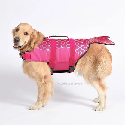 the SHARK ATTACK - Shark Dog Life Jacket Enhanced Buoyancy Swimming Clothes