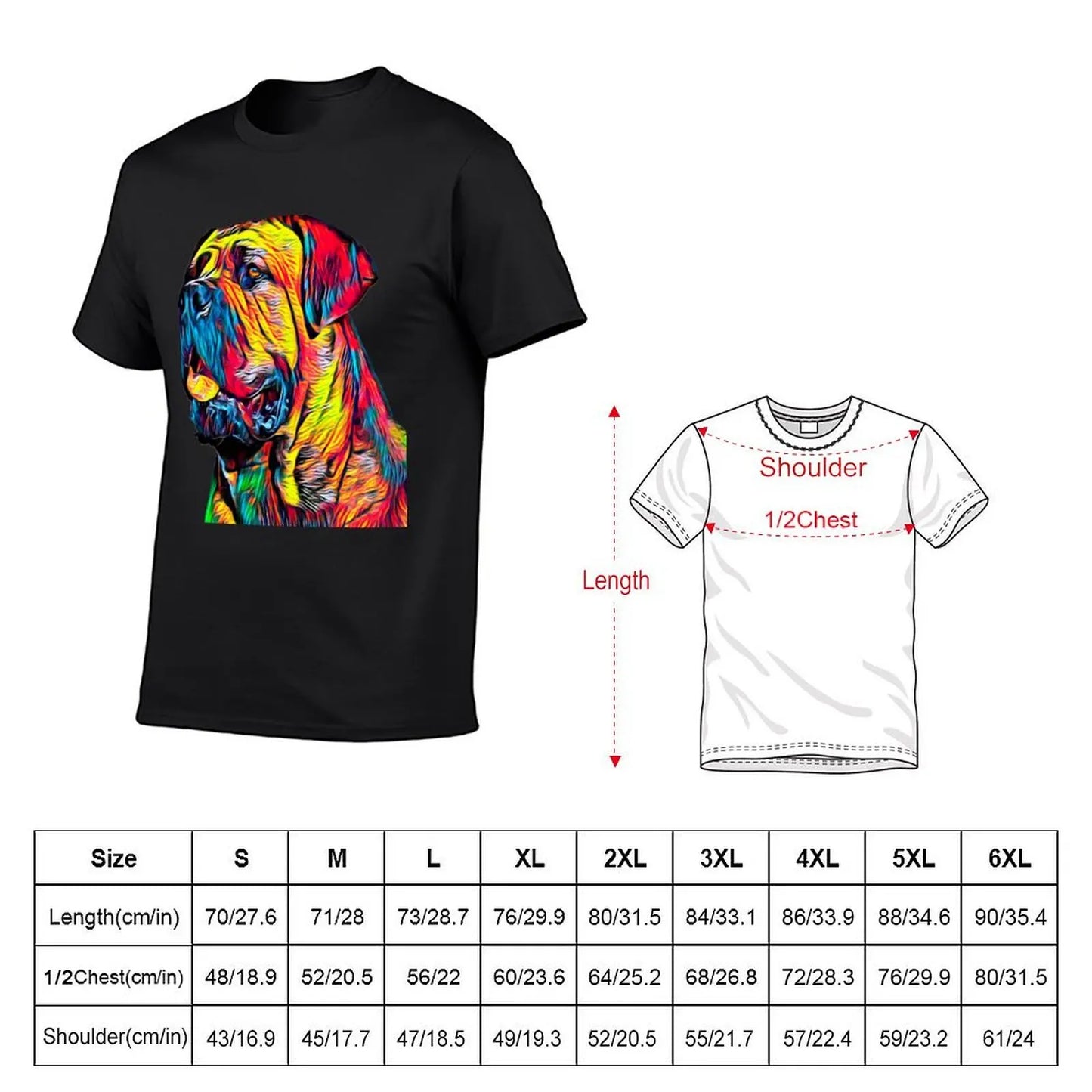 the CANE CORSO - Italian Mastiff Head Pet Portrait T-Shirt