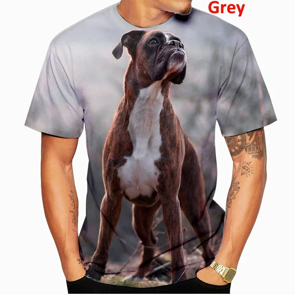 the BOXER - Casual Dog Design T-Shirts for Men