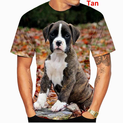 the BOXER - Casual Dog Design T-Shirts for Men