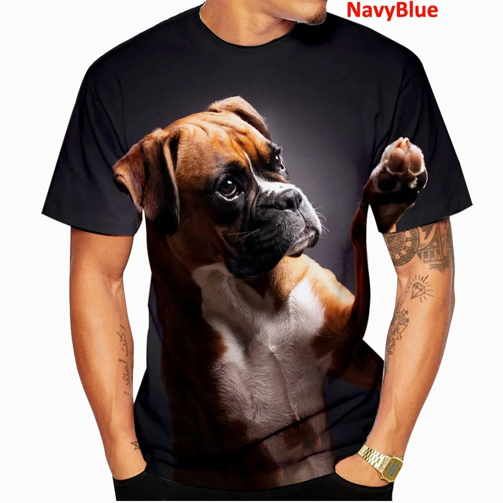 the BOXER - Casual Dog Design T-Shirts for Men