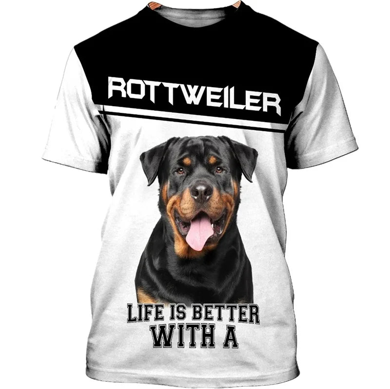 the BADASS DAWGS - Pitbull & Rottweiler 3D Graphic T-Shirts for Men