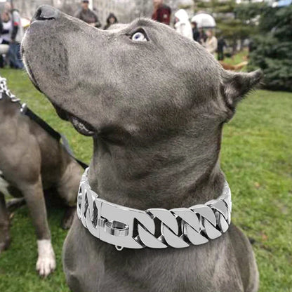 the BLING COLLAR - Stainless Steel Pet Training Choke Collar for Large Dogs