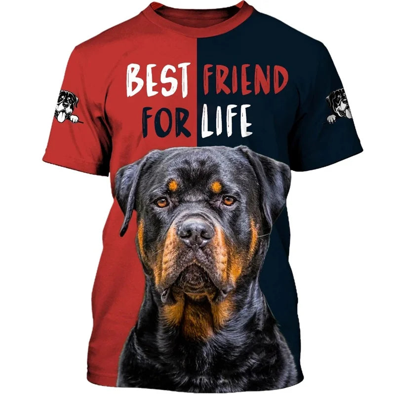 the BADASS DAWGS - Pitbull & Rottweiler 3D Graphic T-Shirts for Men