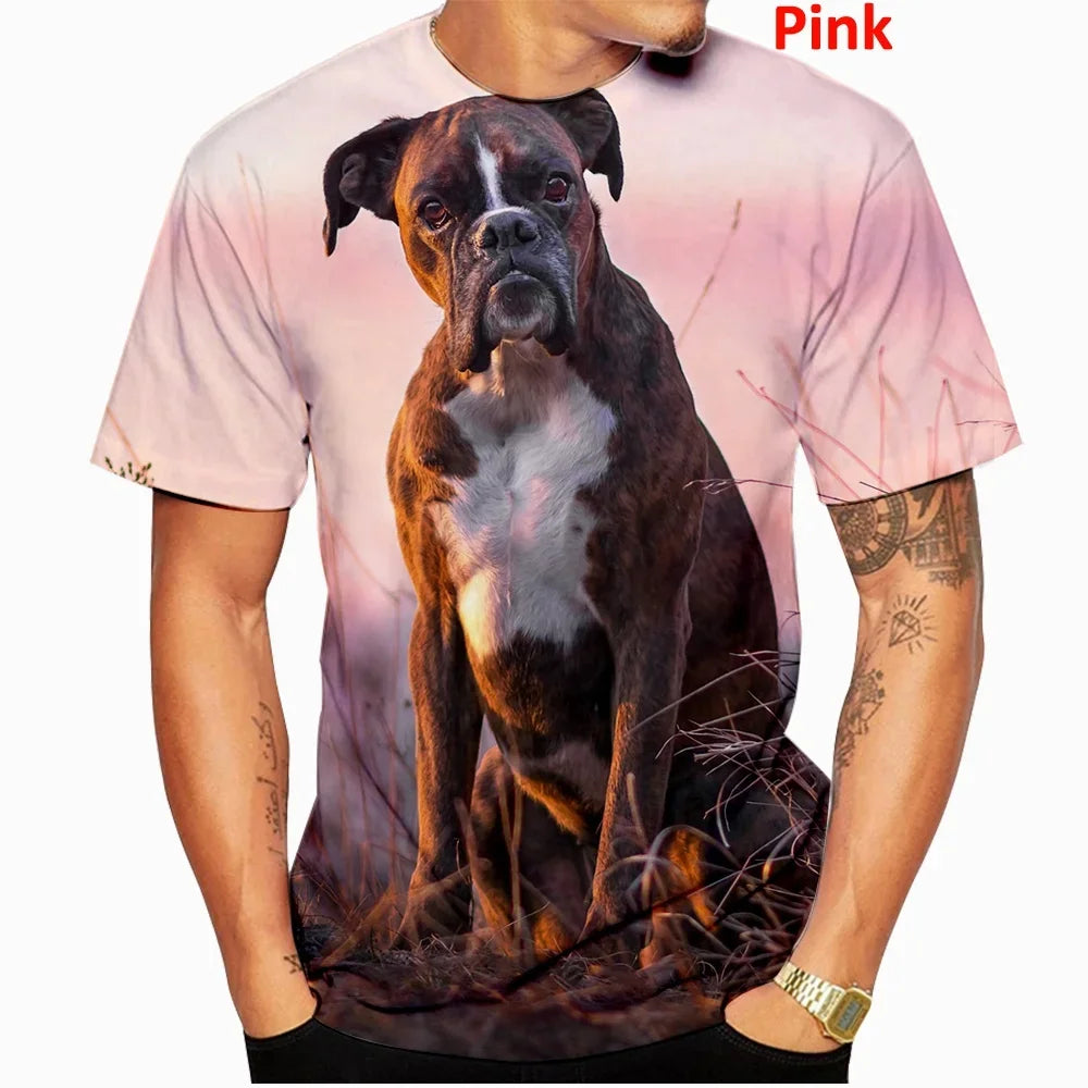 the BOXER - Casual Dog Design T-Shirts for Men