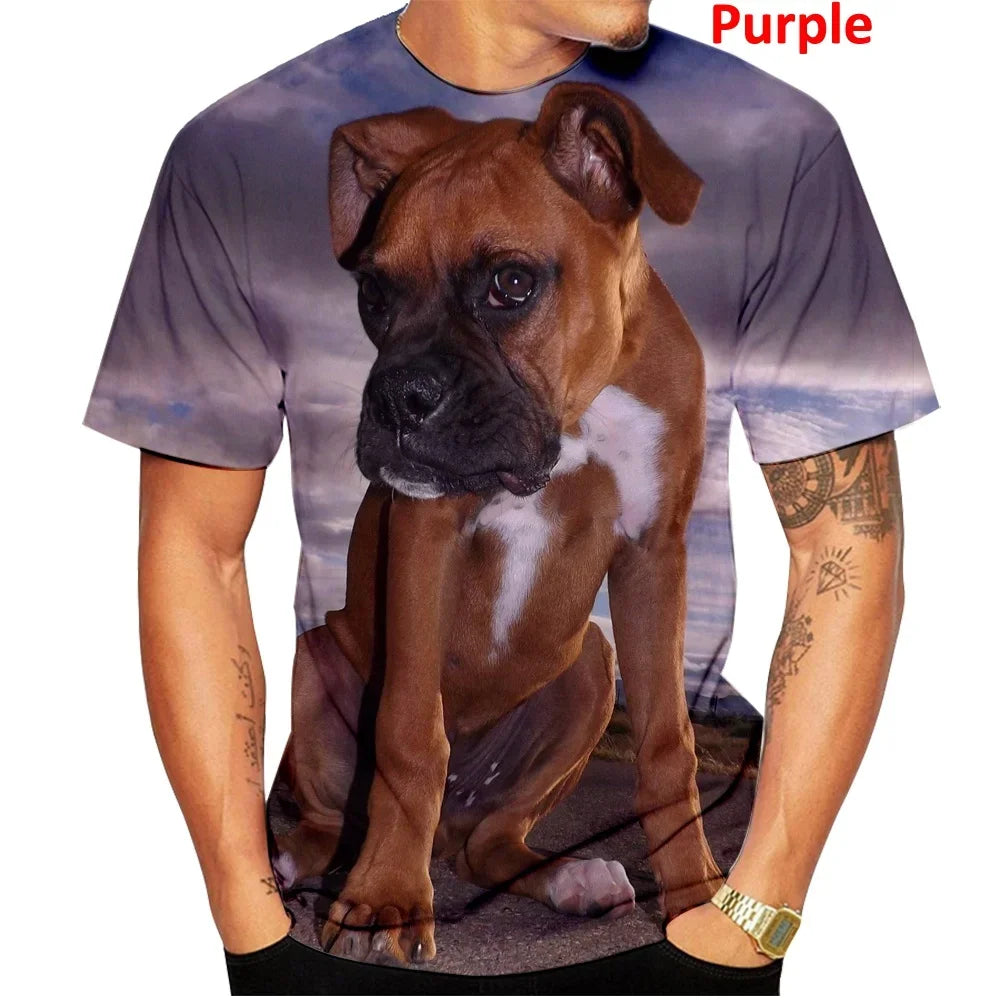 the BOXER - Casual Dog Design T-Shirts for Men