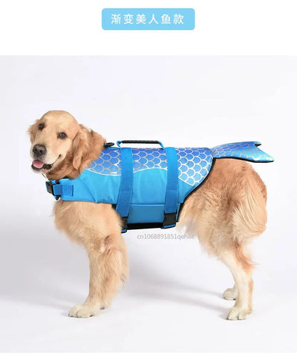 the SHARK ATTACK - Shark Dog Life Jacket Enhanced Buoyancy Swimming Clothes