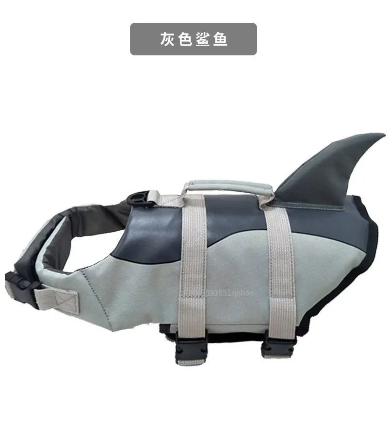 the SHARK ATTACK - Shark Dog Life Jacket Enhanced Buoyancy Swimming Clothes