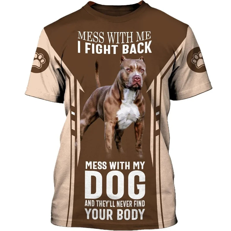 the BADASS DAWGS - Pitbull & Rottweiler 3D Graphic T-Shirts for Men