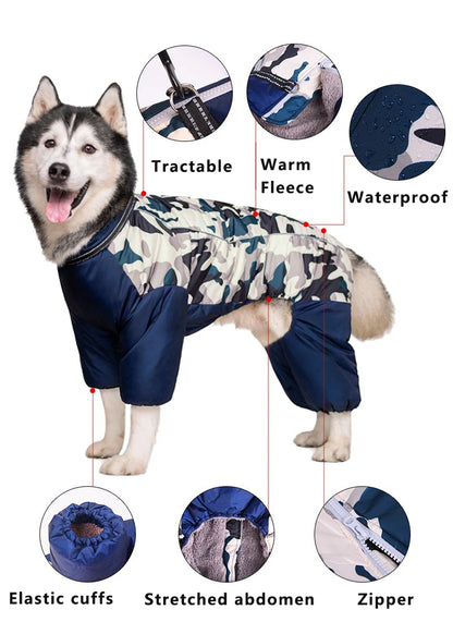 the SNOW DAWG - Waterproof Winter Warm Dog Jacket for Large Dogs