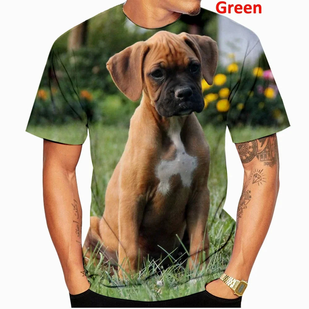 the BOXER - Casual Dog Design T-Shirts for Men