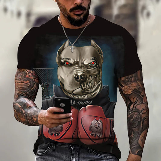 the ALPHA DAWGS - Pet Dog Boxing 3D Printing T-Shirts for Men