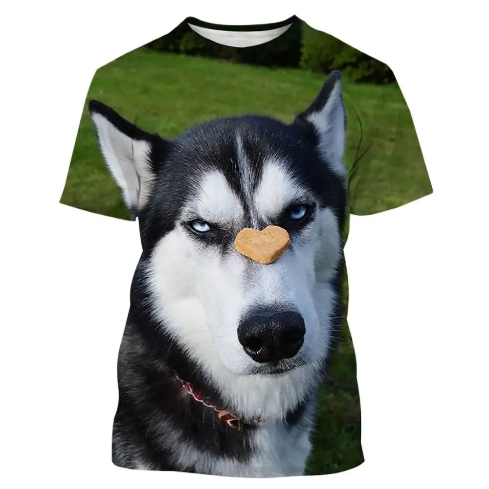 the HUSKY - Dog 3D Print Streetwear T-Shirts for Men