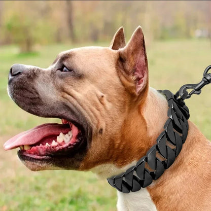 the BLING COLLAR - Stainless Steel Pet Training Choke Collar for Large Dogs